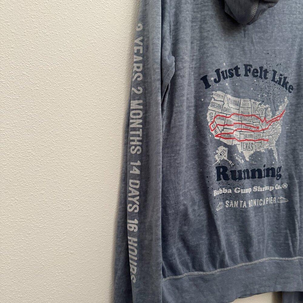 Forrest Gump Map Bubba Gump Santa Monica Pier Zip Up Sweatshirt Size Large - Picture 3 of 5